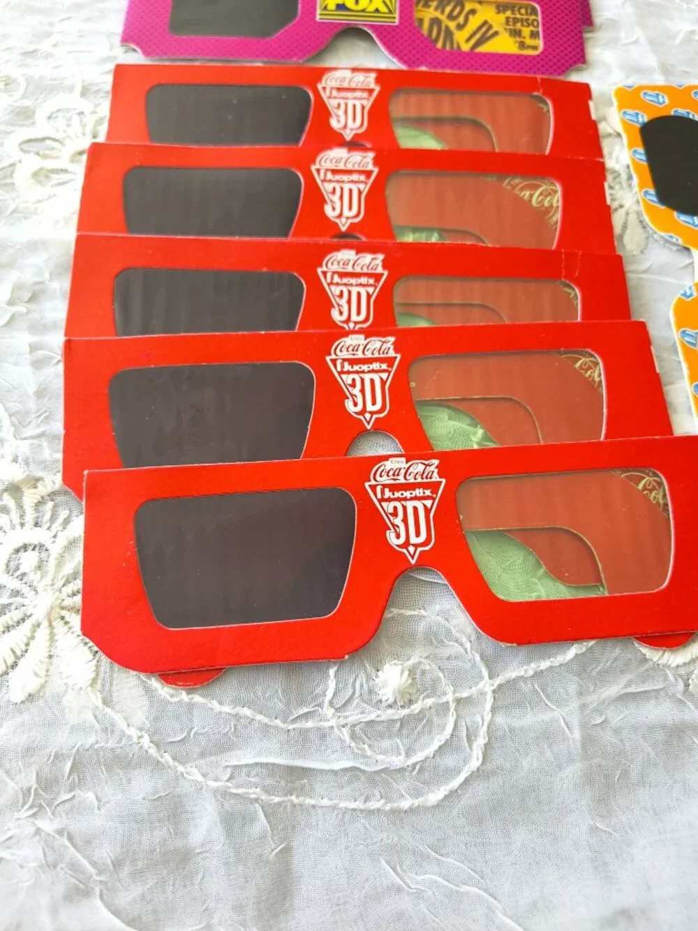 19 Hollywood 3D cardboard glasses, Rolling Stones ~Married with children~ Coca C
